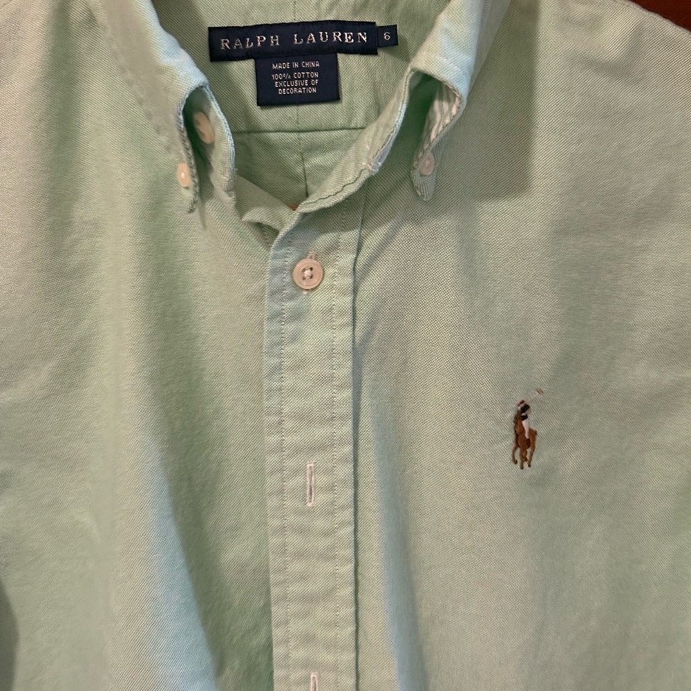 Ralph Lauren Classic Fit Mint Green Womens Shirt - Picture 6 of 9